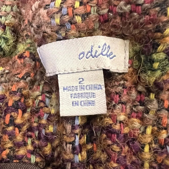 Odille Women's 2/XS Plaid Tweed Wrap Skirt Multicolor High Waisted Short - Picture 12 of 12